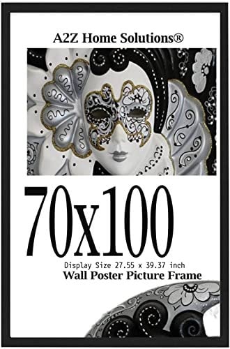 A2Z Home Solutions® Thin Black Picture Frame (Display 70 x 100 cm, Extra Large Size) Portrait or Landscape Photo Frame Wall Mounted Hook for Ways Hanging Paintings, Puzzles, Posters, Wall Decor
