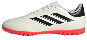 adidas Unisex Copa Pure II Club Turf Boots Fußballschuhe, Ivory/Core Black/Solar Red, 44 EU
