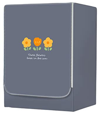 FANSU Grigio Copertura Lavatrice per Esterno per Lavatrici e Asciugatrice, Impermeabile Antipolvere Coprilavatrice da Esterno con Aperture Frontali Protezione Solare (L-10.5-12kg,Fiore Giallo)