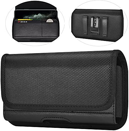Handy Gürteltasche für iPhone 16/16 Pro, 15/15 Pro 14 13 12 11 Pro / 11 XR and Samsung Galaxy S24 S23 S22 S21 S20 A20e A41 - Handy Holster - Gürtel Handytasche mit Clip Karten-Halter