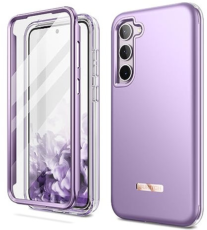 SURITCH Coque Samsung Galaxy S23 360 Degrés Bumper Souple Integrale Antichoc Etui Protection Avant et Arrière Housse pour Samsung Galaxy S23 6.1(Violet)