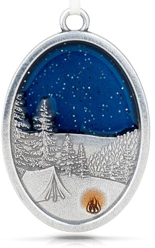 DANFORTH - Under The Stars Zinn-Ornament – Camping-Themen-Ornament – 6,4 cm hoch – handgefertigt in den USA