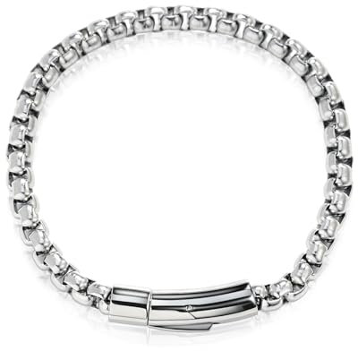L.Karden Armband Herren Vergoldetes Kastenketten-Edelstahl-Armband für Schmuck Geschenke FüR MäNner Geburtstagsgeschenk für Papa Weihnachts