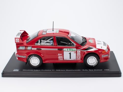 OPO 10 - Modellauto im Maßstab 1:24, kompatibel mit Mitsubishi Lancer Evolution VI – Mäkinen-Mannisenmäki – Rallye Neuseeland 1999 – WRC514