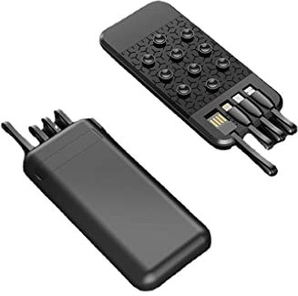 IBDRY Magnetic Suction Wireless Suction Cup Charging Treasure Suction Cup Type Fast Charge 10000 MAh Portable Self-contained Power Bank (Color : Schwarz)