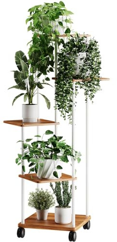 Porta Piante da Esterno, 5 Livelli Supporti Piante, Portavaso, Mensola Moderna, Plant Stands per Fioriere Angolari, Giardino