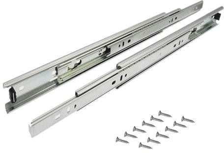 SAYOYO Kugellager Schubladenschienen, Vollauszug 400mm Schubladenauszüge, Schienen für Schubladen 2er Set (1 Paar) mit 12 Schrauben