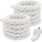 Rope Laces,1 Paar Dicke Schnürsenkel,Laces für Air Force 1,Schnürsenkel Dick,Rope Laces für Air Force 1,150 cm × 0,8 cm,Sportschuhe,Laufschuhe,DIY Dreisträngige Baumwollseil-Schnürsenkel (Weiß)