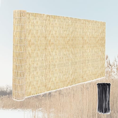 Clôture en Roseau Naturel Canisse Bambou 60cm 90cm 120cm Hauteur Clôture De Jardin Occultant Brise-Vue Facile À Installer Clôture en Bambou pour Exterieur Terrasse Maison Piscine (Color : Primary whi