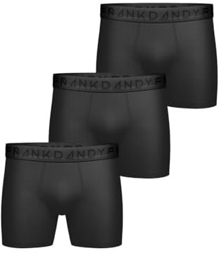 Frank Dandy Mens Underwear, Organic Cotton Boxer Briefs Stretch, 3 Pack Multipack, Solid Black