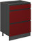 Vicco Küchenunterschrank R-Line, Rot/Anthrazit, 60 cm mit Schubladen, AP Eiche