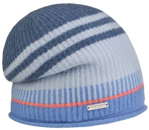 Seeberger Stripe Headsock Kaschmirmütze Beanie Wollmütze Strickmütze Damenmütze Damen - Oversize Winter Herbst-Winter
