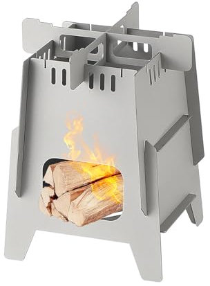 Barbecue Portatile a Carbone, Barbecue Grill, BBQ Griglia in Acciaio Inox, Stufa Pieghevole nel Acciaio Inossidabile con Custodia, Fornello da Campeggio a Legna per Attività All’aperto, Picnic