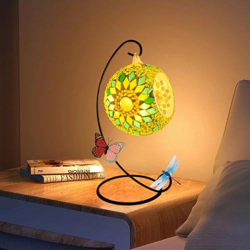 Mosaik Kerzenständer, Orientalisches Glas Windlicht, Bastelset Lampe, Spiegelfliesen, Buntglas-Set, Handgefertigte Kunstwerke, Kreative Und Modische Kerzenhalter-Dekoration (Sonnenblume)