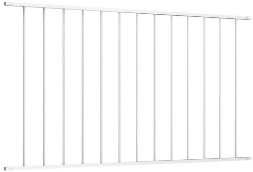Gartenzaun Deko Weidezaun Sichtschutz Zaun Beetzaun - Zaunfeld Pulverbeschichteter Stahl 1,7 x 1,25 m Weiß für Terrasse Wohnung Garten Draußen