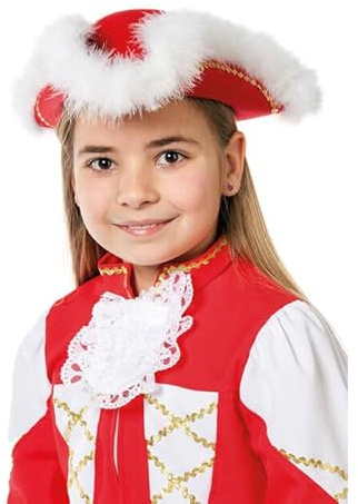 CREATIV DISCOUNT NEU Hut Tanzmariechen für Kinder, rot mit goldener Borte