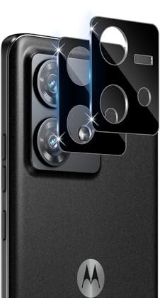 Datree para Motorola Moto Edge 40 Neo Protector de Pantalla Lente de Cámara, 2 Piezas 9H Dureza HD Anti-Arañazos Cristal Templado Cámara Trasera Lente Protector -Negro