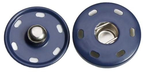 Wambere 20 Sätze Druckknopf Set 8mm Metall Druckknöpfe Druckknopf zum Annähen Kleidung Snap Button Aufnähbare Druckknöpfe Snap Fasteners für DIY Handtasche Handwerk Kleidungsdekoration,Marineblau