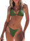 Yuson Girl Damen Bikini Set Mit Ketten Neckholder Triangel Bikini Set Sexy Brazilian Style Niedriger Taille String Tanga Bikini Sets Damen 2tlg Bikini Klassischer Zweiteiliger Badeanzug(Grün, XS)