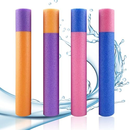 BCHKO 4er-Pack Schaumstoff Wasserpistole, Wasserspritze, Wasserspritzpistole, Wasserschaumstoff, für Kinder ab 14 Jahren, Unisex, Sommer-Spiel im Freien mit Wasser (33 cm)
