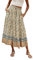 Hount Damen Langer Rock A Linie Lang Plisseerock Summer Floral Skirt Midi Freizeitrock mit Gummizug (M, Beige)