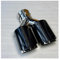 Auspuffblenden 1Pc Dual Auspuff Spitze Glänzend Carbon Faser Doppel Auspuff Düse Schwanz Ende Rohr Auspuff System Schalldämpfer Spitze Für VW Auto Auspuffblende(ID 70MM-OD 76MM)