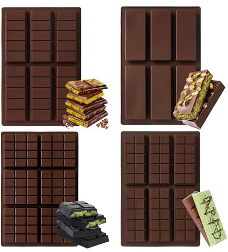 TTSTOIEE Molde de Silicona Chocolate,2 Piezas Moldes Tableta Para Barra Chocolate,Profundos De Silicona Sin BPA,Solicite Bombones,Chocolates Helado
