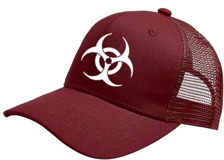 QATOBI Kappen Herren Resid.ent Evil, Unisex Retro Baseballcap Sonnenhut, Baumwolle Outdoor Running Freizeit Mütze, Panel Cap(Claret)