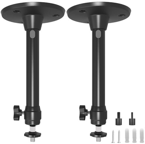 Mini support mural pour projecteur 175 mm compatible avec QKK/DR.J/DBPOWER/Anker/VANKYO/AAXA/Jinhoo/PVO/TMY, AuKing et la plupart des autres mini projecteurs Support en métal (noir, 2 pièces) b175