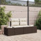 Mengtu 2-Sitzer Garten Sofa mit Stauraum und Kissen Lounge Sofa Terrassensofa Gartenmöbel Gartenbank Rattansofa Bank Rattanmöbel Sitzgruppe Balkon Terrasse Braun Poly Rattan