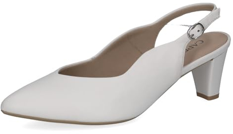 CAPRICE Damen Pumps aus Leder, Weiß (White Nappa), 40,5