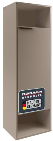 FACKELMANN B.Paris Midischrank – Moderner Hängeschrank mit Soft-Close-System, Cubanit Grau, Zwei offene Ablagefächer, Türanschlag rechts – Made in Germany