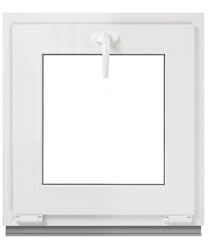 Framex Ventana de Sótano - Ventana abatible, Blanca, 45 x 55 cm, Doble Acristalamiento, Cristal Transparente, 32 mm (4/24/4), Ventana pequeña, Ancho x Alto (450 x 550 mm), Función de Ventana abatible