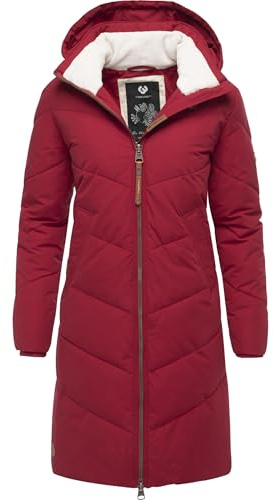 Ragwear Damen Wintermantel warmer wasserdichter Steppmantel lang mit abnehmbarer Kapuze Rebelka XS-6XL