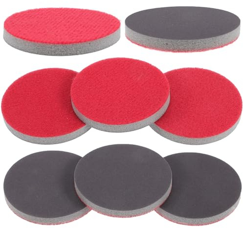 Milisten Bowling Ball Cleaning Pad 8Pcs 2 Inch Polishing Sponge Kit Multi-Grit Sanding Pads for Spot Removal and Surface Refinishing, Portable Bowling Accessories