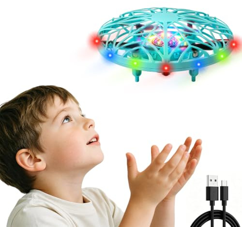Mini Drohne für Kinder,Hover Fliegender Ball für Kinder,LED Schwebender Spielball,UFO Fliegender Ball,Infrarot Induktion Handgesteuertes Schwebender Ball,Geschenke für Jungen und Mädchen