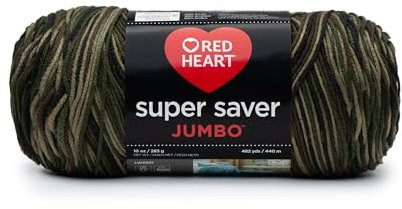 Red Heart Jumbo Yarn-Camouflage Super Saver Garn, Acryl, 1 Packung, 440
