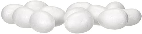GLOREX Styropor-Eier, Weiß, 35 mm, 12-Einheiten