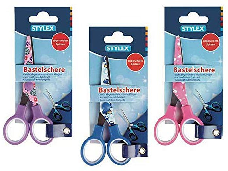 STYLEX 42716 Design-Bastelschere, Edelstahl, 17 x 8.5 x 0,9 cm, sortiert