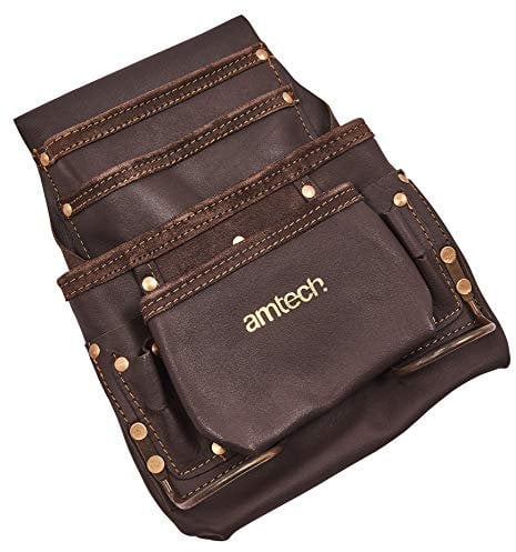 Amtech N0860 Multi-Pocket Leather Tool Pouch