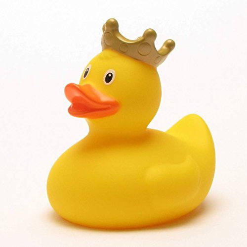 König gelb Badeente I Quietscheente I L: 7,5 cm I inkl. Badeenten-Schlüsselanhänger im Set