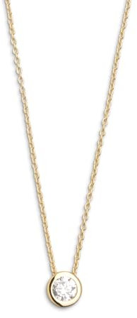 XENOX XS7281G Damen Collier Silver Circle gold Sterling-Silber 925 Gold weiß Zirkonia 45 cm