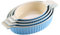 MALACASA, Serie Bake.Bake, 4 teilig Set Porzellan Backform Kuchenform Brotbackform Teller Suppenteller Tafelservice Back Schale Auflaufform Ofenform Blau