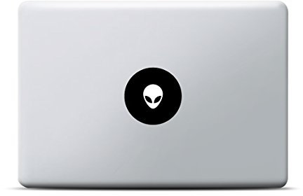 Alien Kopf MacBook Sticker, MacBook Pro, MacBook Air, Vinyl Aufkleber schwarz, Laptop decal, Leuchteffekt