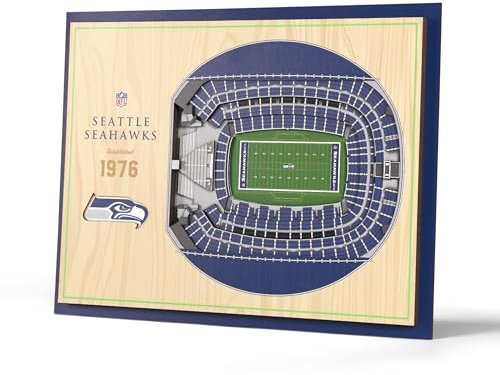 YouTheFan NFL StadionViews 3D-Wandkunst, 5-lagig, 43 x 33 cm, Seattle Seahawks