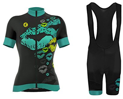 UGLY FROG Damen Fahrradtrikot Set Fahrrad Anzug Fahrradbekleidung Trikot Kurzarm + Radhose mit 3D Sitzpolster