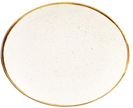 CHURCHILL Stonecast -OVAL COUPE PLATE Teller- Durchmesser: Ø19,2cm, Farbe wählbar (Barley White)