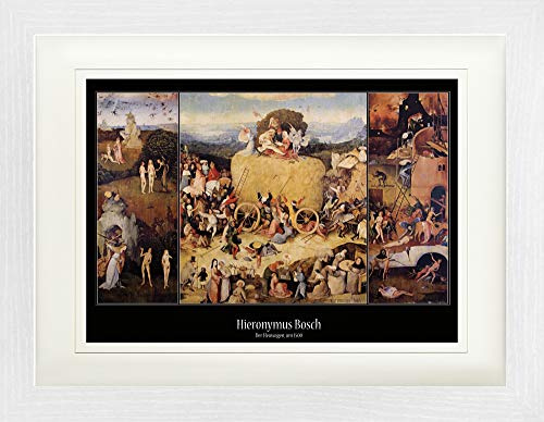 1art1 Hieronymus Bosch Poster Der Heuwagen, 1516 Gerahmtes Bild Mit Edlem Passepartout | Wand-Bilder | Im Bilderrahmen 40x30 cm