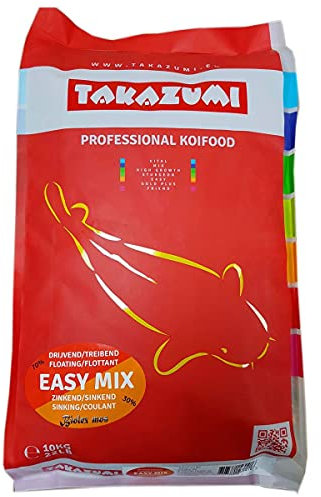 Takazumi Easy Mix Koifutter (Winterfutter) Teich Fischfutter Ø4,5 mm Mix aus Gold Plus + Easy bis 4°C - 10 kg Sack