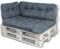 Bobo LACESTONE Palettenkissen Palettenauflagen Sitzkissen Rückenlehne Kissen Palette Polster Sofa Couch (Set Sitzfläche + Rückenteil + Seitenteil, Dunkelgrau)